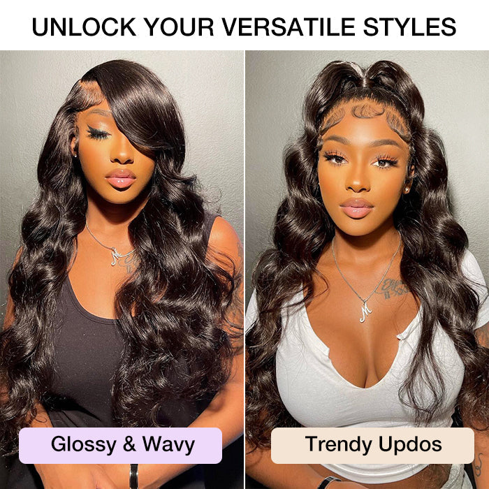 Pre Everything Body Wave Glueless Wig With Elastic Drawstring 8x5 Closure HD Lace Human Hair Long Wig Pre-Cut Lace with Natural Hairline