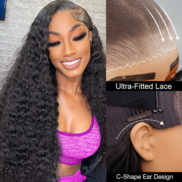 Pre Bleached Deep Wave Glueless Wig 8x5 Partingplus Lace Closure Wig Beginner Friendly 1 Min Install