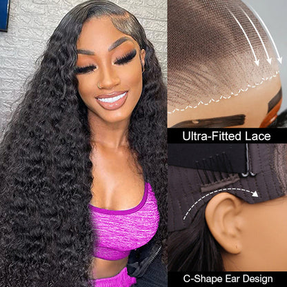Pre Bleached Deep Wave Glueless Wig 8x5 Partingplus Lace Closure Wig Beginner Friendly 1 Min Install