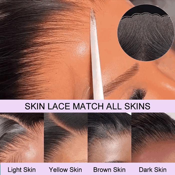 1B/30 Balayage Highlight Deep Wave Drawstring 13X6 Full HD Lace Frontal Human Hair Wigs