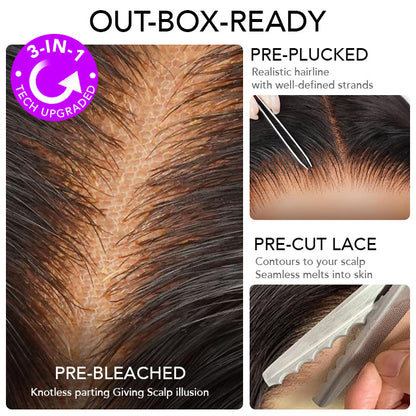 Loose Wave 13x6 Full Lace Frontal Wig Pre Bleached Glueless Lace Human Hair Wigs For Women