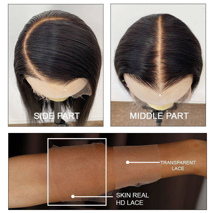 13x6 Full Lace Frontal Pre-Styled Loose Body Wave Wigs With Curtain Bangs Human Hair Pre Bleached Brailian Wigs For Women
