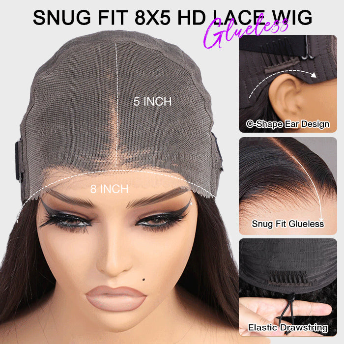 $100 off Flash Sale | Knotless HD Lace Human Hair Braided Curly Wig Glueless 8x5 HD Lace Wigs Pre-Cut Lace