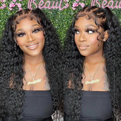 Glueless Water Wave 4x4 Pre Cut Lace Put on go® Wigs Pre Plucked & Pre Bleached Human Hair Wigs