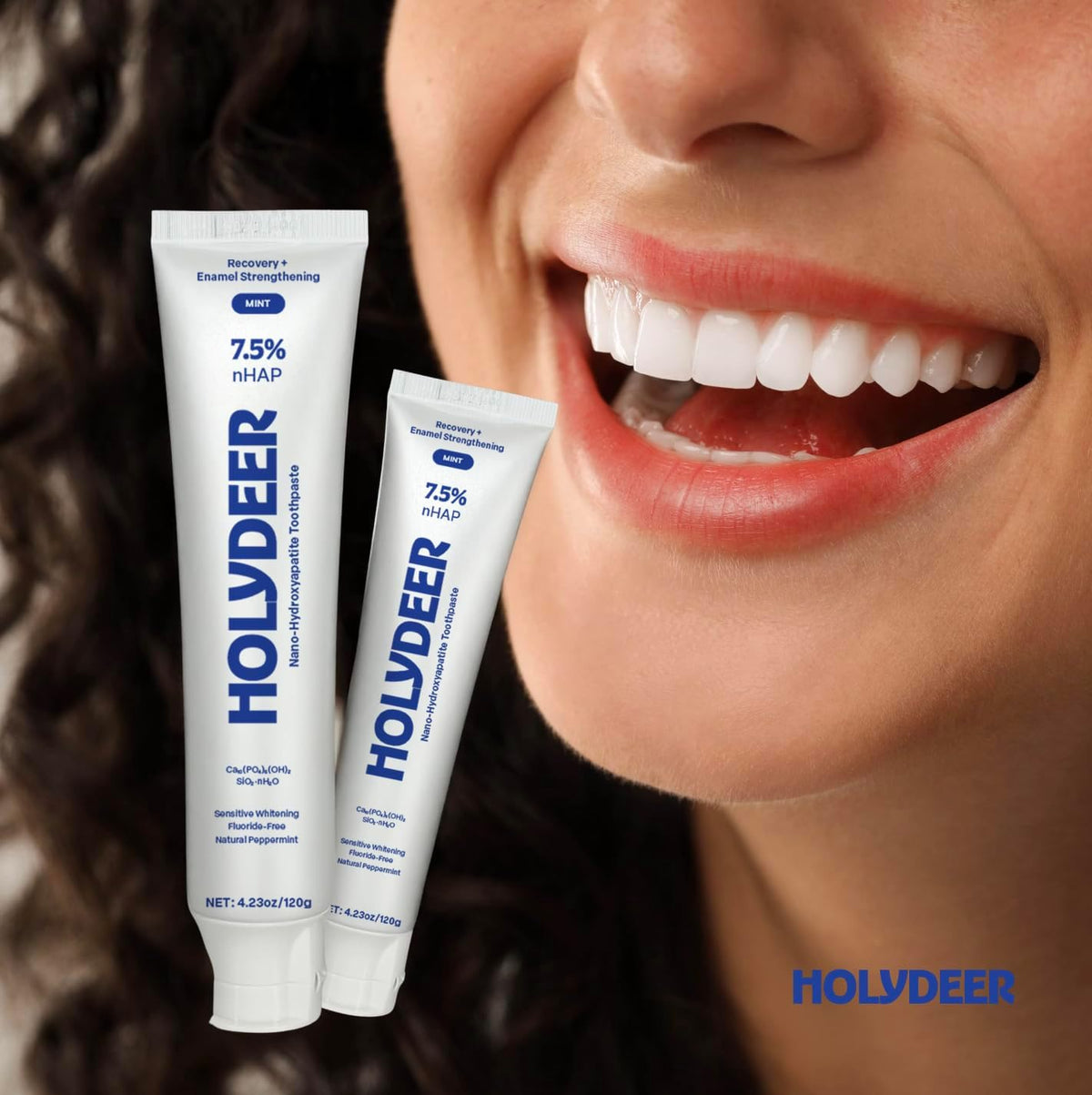 Nano-Hydroxyapatite Toothpaste, Mint, 7.5% nHAP, Fluoride-Free, Sensitive Whitening, Enamel Strengthening, 4.23 oz