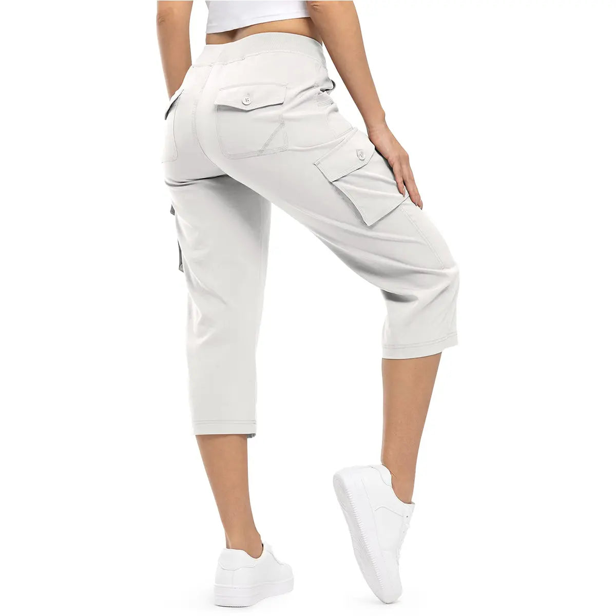 ✨✨Womens Lightweight Capris Hiking Pants 6 Pockets Quick Dry Cargo Outdoor Trip Loose Shorts COMFY  MOMS OVER 30