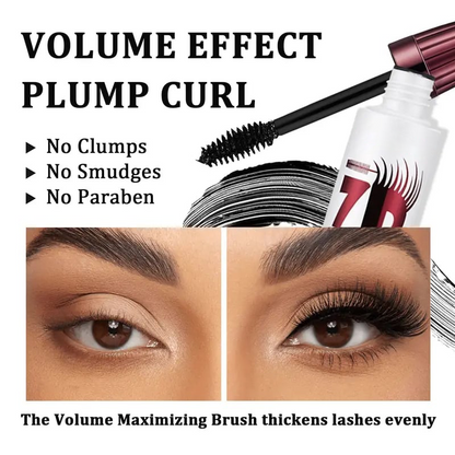 7D Waterproof Mascara - 24H Long Lasting Volume & Curl, Smudge-Proof Lift for Natural False Lash Look