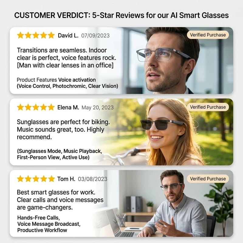 😎AI Bluetooth Smart Photochromic Sunglasses