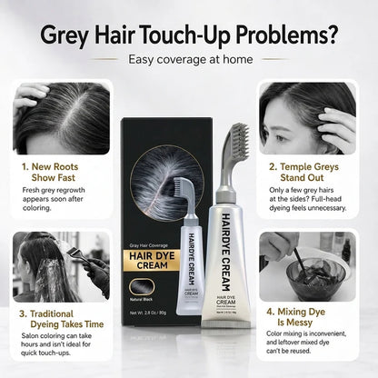 Unisex Grey Coverage Hair Dye with Hair Care