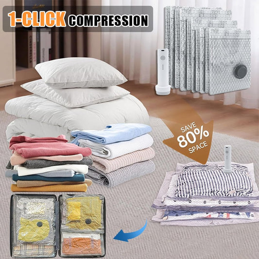 🔥 LAST DAY 49% OFF-Cordless Travel Vacuum Storage Compression Bag Set