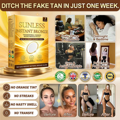 𝑶𝒇𝒇𝒊𝒄𝒊𝒂𝒍 𝑺𝒕𝒐𝒓𝒆 | ☀️𝐒𝐮𝐧𝐥𝐞𝐬𝐬 𝐈𝐧𝐬𝐭𝐚𝐧𝐭 𝐁𝐫𝐨𝐧𝐳𝐞 𝐓𝐚𝐧𝐧𝐢𝐧𝐠 𝐌𝐢𝐜𝐫𝐨𝐧𝐞𝐞𝐝𝐥𝐞 𝐏𝐚𝐭𝐜𝐡 🇬🇧 (𝐉𝐮𝐬𝐭 𝐨𝐧𝐜𝐞 𝐚 𝐝𝐚𝐲) 𝐕𝐢𝐬𝐢𝐛𝐥𝐞 𝐁𝐫𝐨𝐧𝐳𝐞 𝐆𝐥𝐨𝐰 𝐢𝐧 𝟕 𝐃𝐚𝐲𝐬 ✅ 𝐍𝐨 𝐔𝐕, 𝐍𝐨 𝐎𝐫𝐚𝐧𝐠𝐞, 𝐍𝐨 𝐒𝐭𝐫𝐞𝐚𝐤𝐬, 𝐍𝐨 𝐃𝐇𝐀, 𝐍𝐨 𝐌𝐞𝐬𝐬.✨