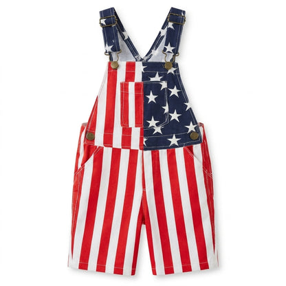 American Flag Kids Overalls