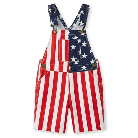 American Flag Kids Overalls
