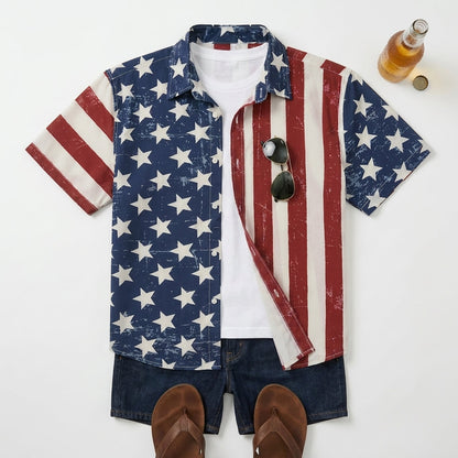 American Flag Hawaiian Shirt