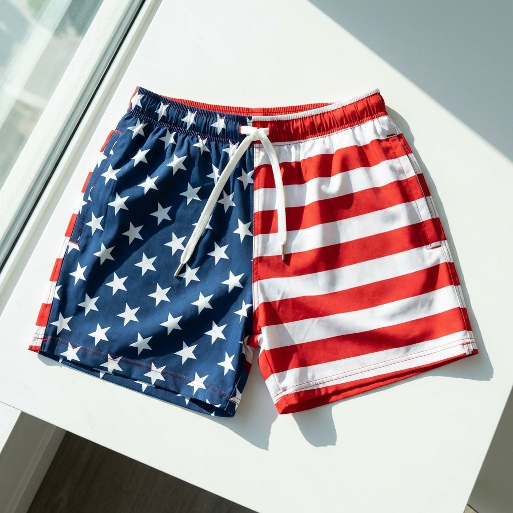 American Flag Swim Shorts