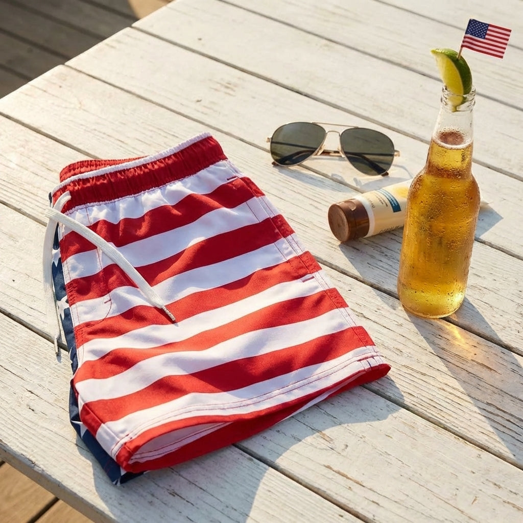 American Flag Swim Shorts