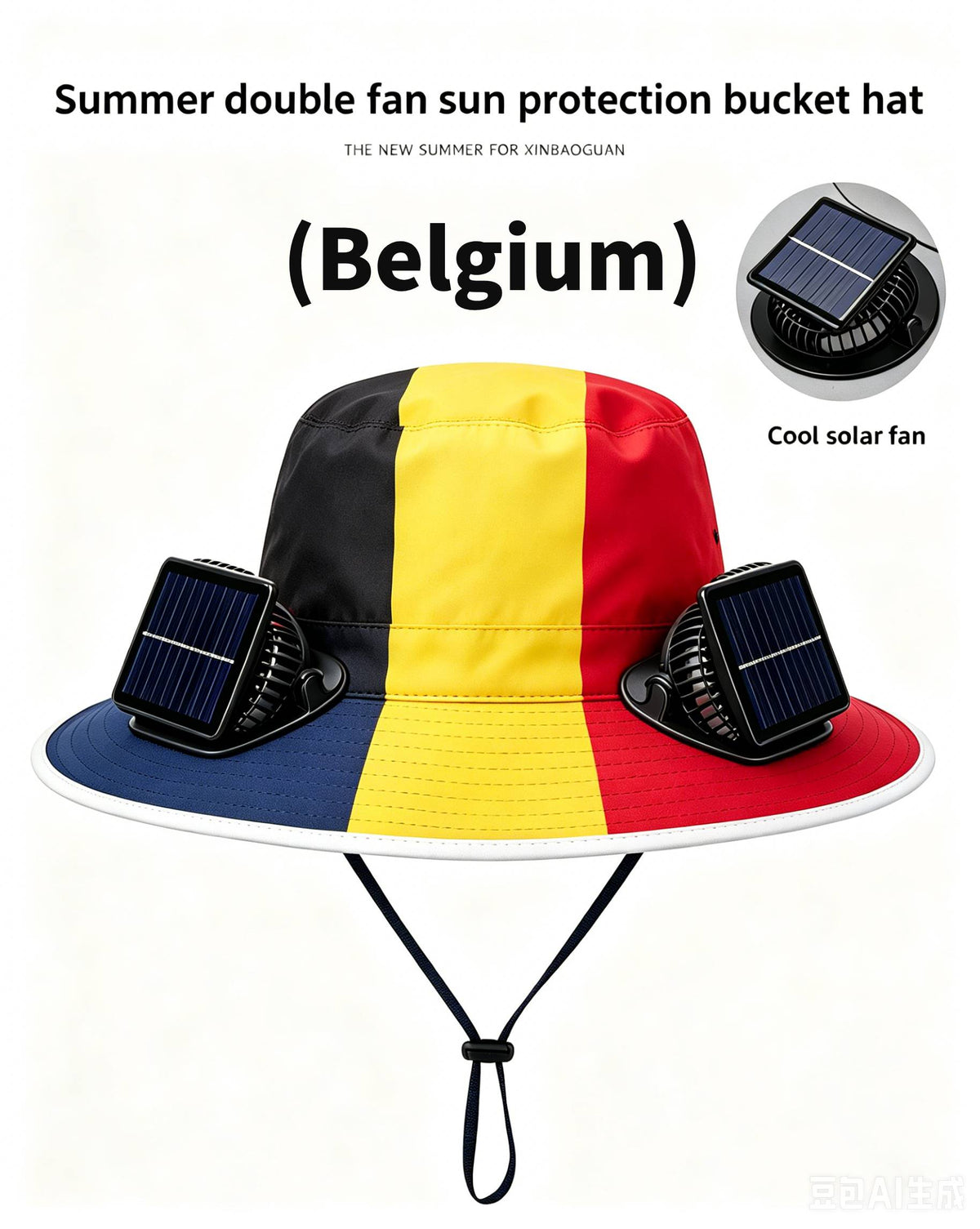 🔥2026 Flag Printed Solar Fan Hat - Premium Long Battery Comfort