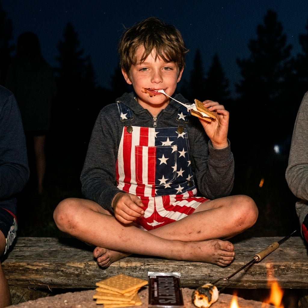 American Flag Kids Overalls