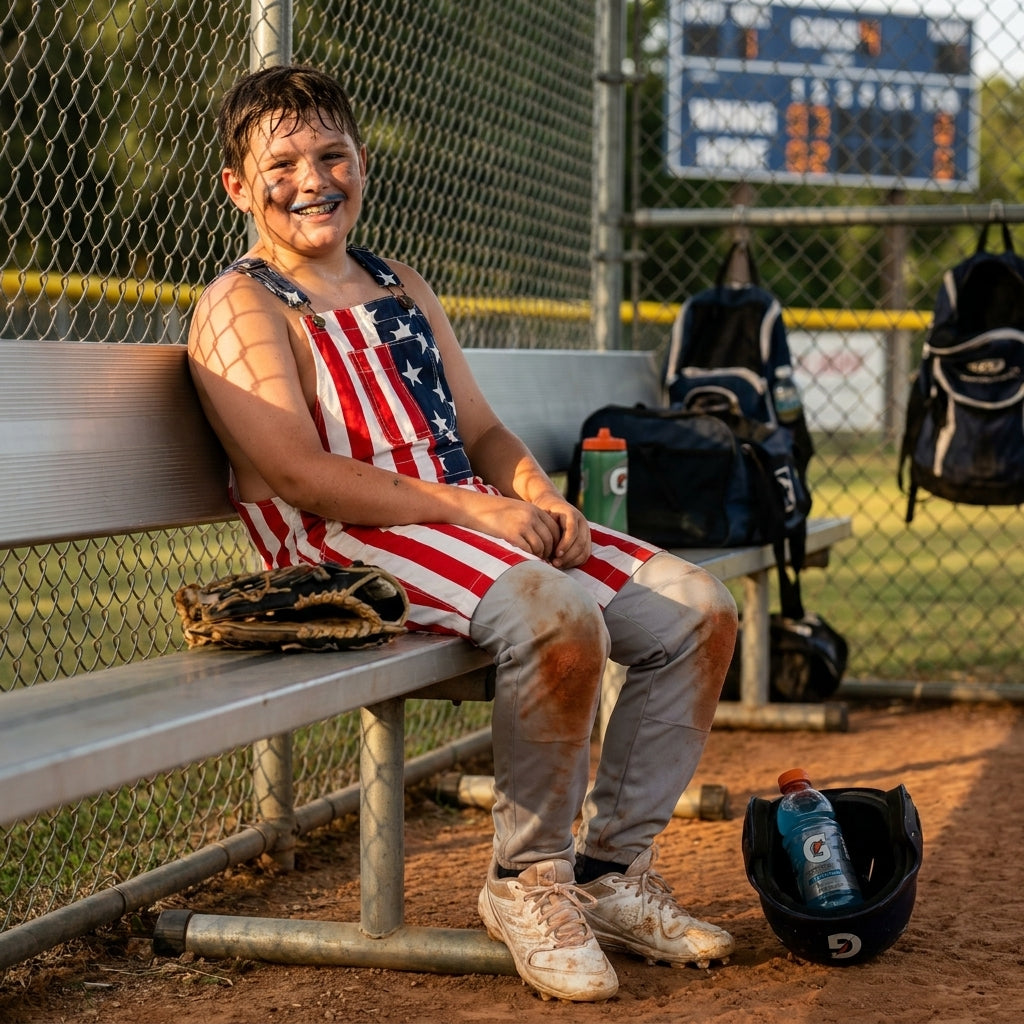 American Flag Kids Overalls