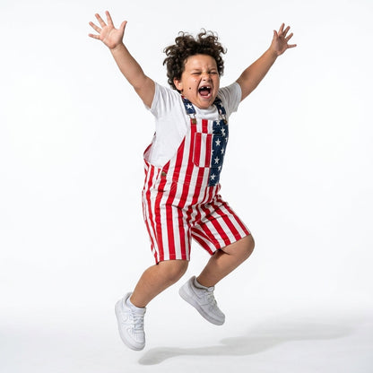 American Flag Kids Overalls