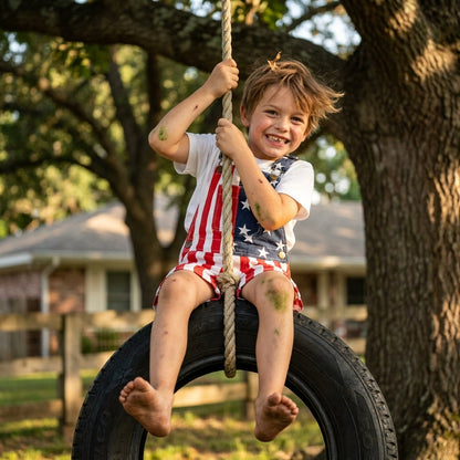 American Flag Kids Overalls