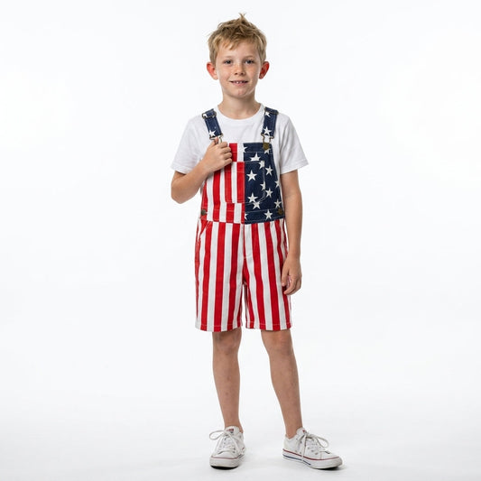 American Flag Kids Overalls