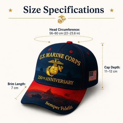 🔥 Father’s Day Sale - ❤️ U.S. Marine Corps 250th Anniversary Commemorative Embroidered Cap 🇺🇸