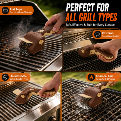Electric BBQ Grill Brush | Bristle-Free Cordless Grill Cleaner