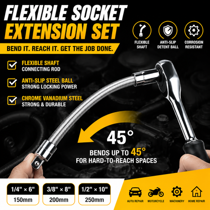 Universal Flexible Wrench Socket Tool – High Torque & Tight Space Repair Adapter