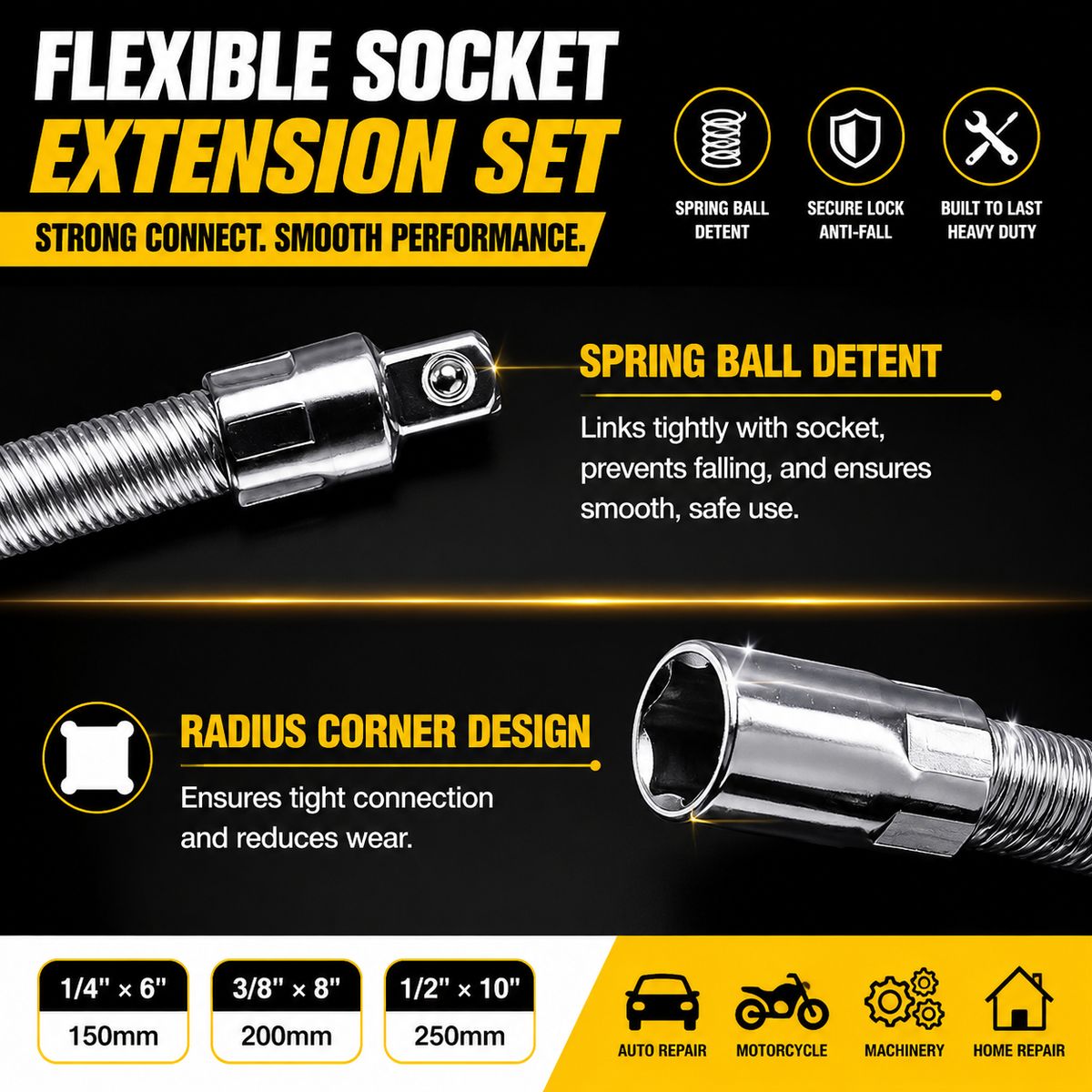 Universal Flexible Wrench Socket Tool – High Torque & Tight Space Repair Adapter