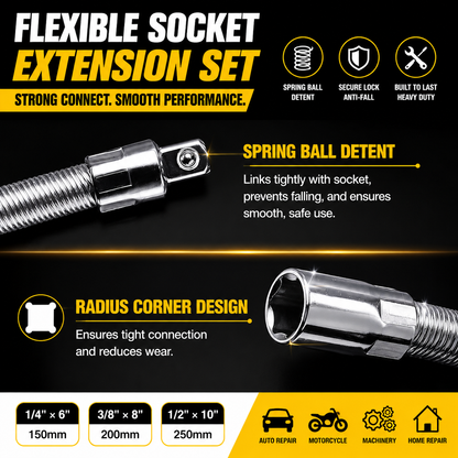 Universal Flexible Wrench Socket Tool – High Torque & Tight Space Repair Adapter