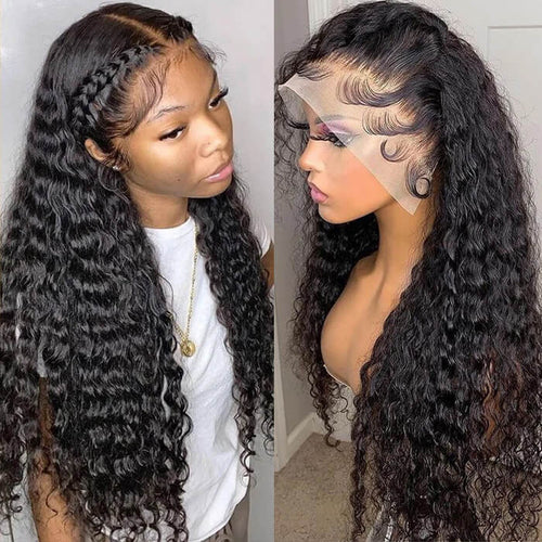 Skinlike HD Lace Brazilian Deep Wave Wigs Drawstring 13x6 Full Frontal Lace Wigs 100% Real Human Hair Wigs For Black Women