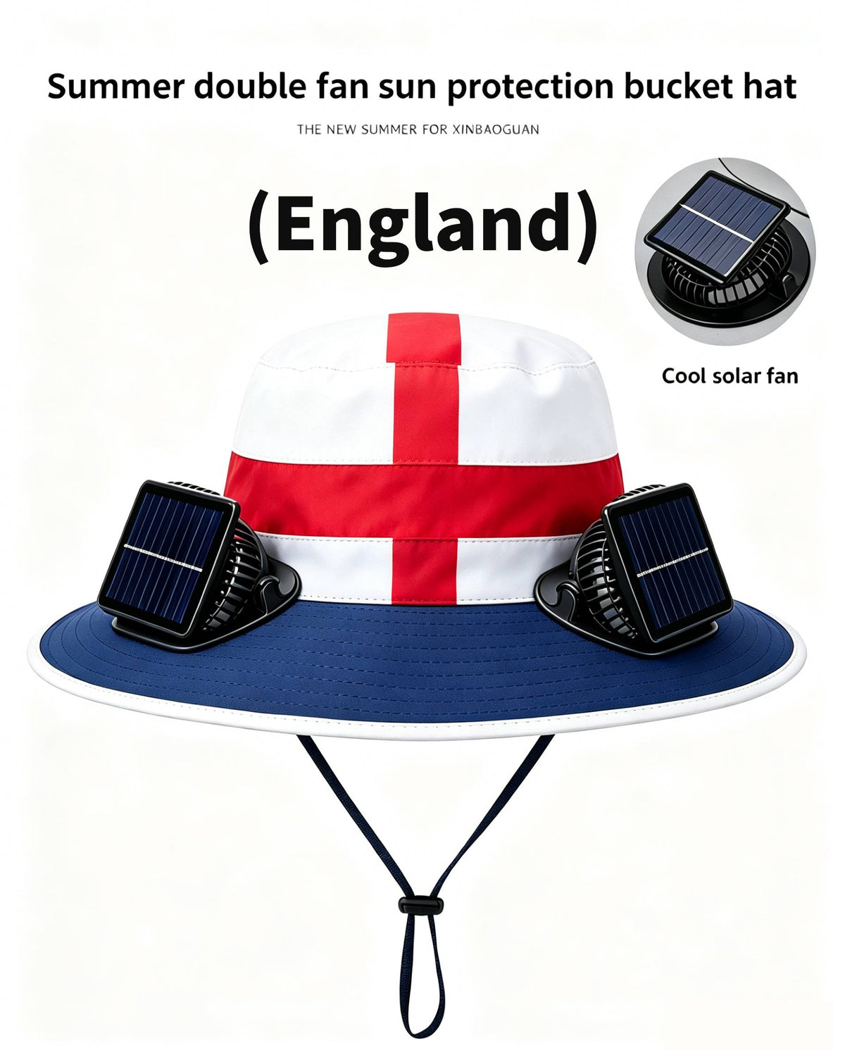 🔥2026 Flag Printed Solar Fan Hat - Premium Long Battery Comfort