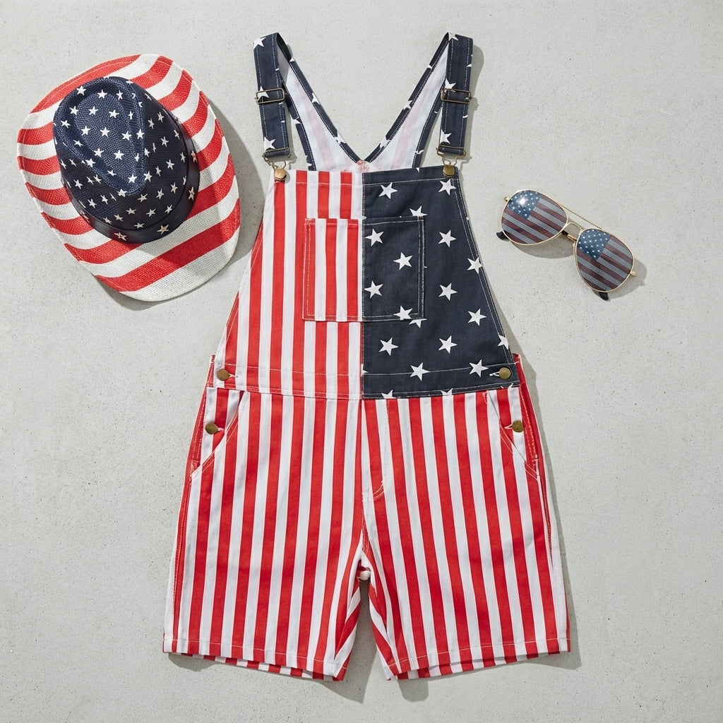American Flag Overalls