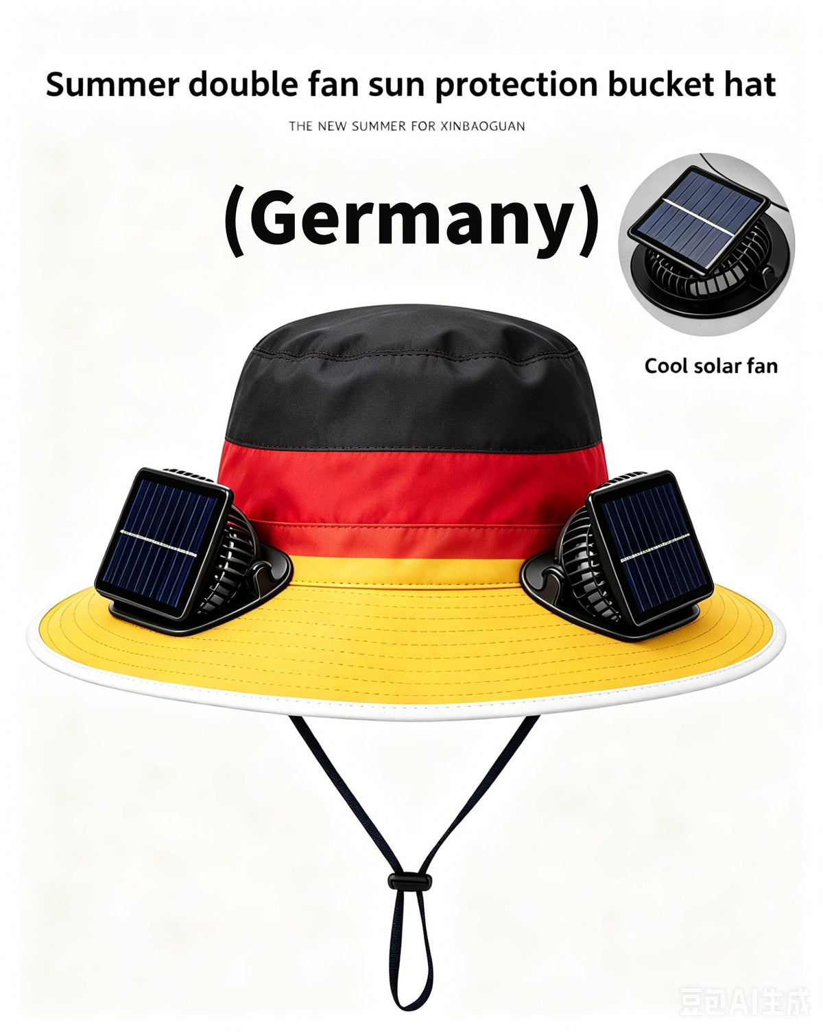 🔥2026 Flag Printed Solar Fan Hat - Premium Long Battery Comfort