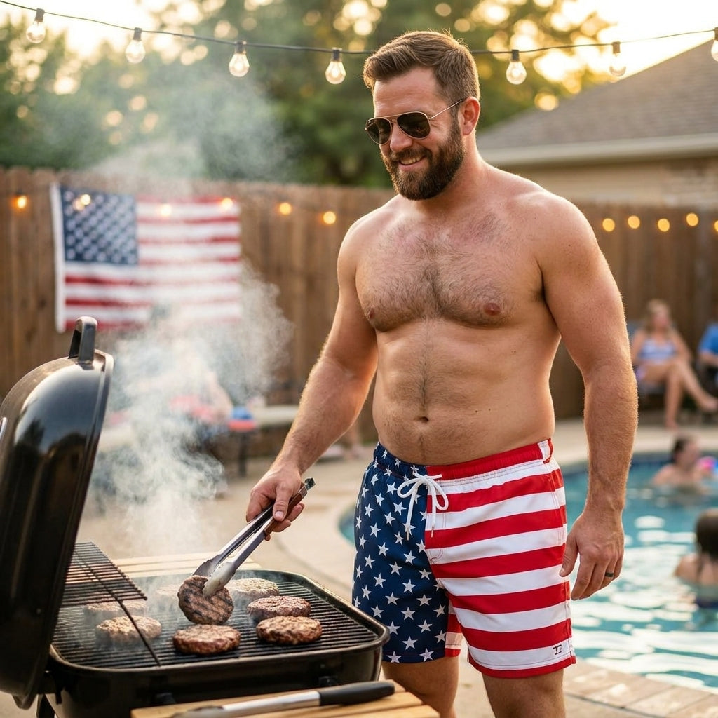 American Flag Swim Shorts