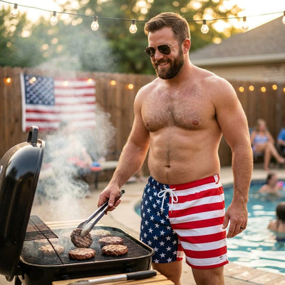 American Flag Swim Shorts