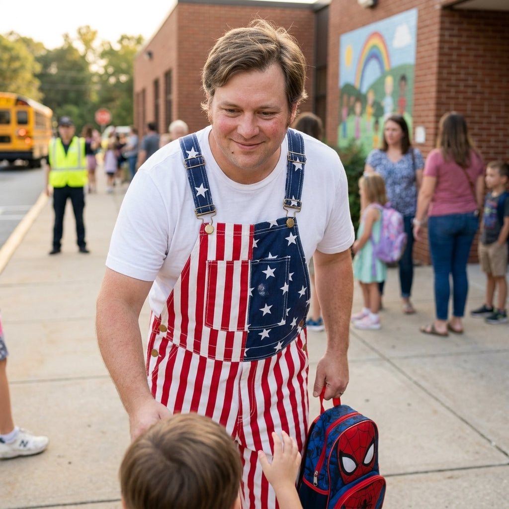 American Flag Long Overalls