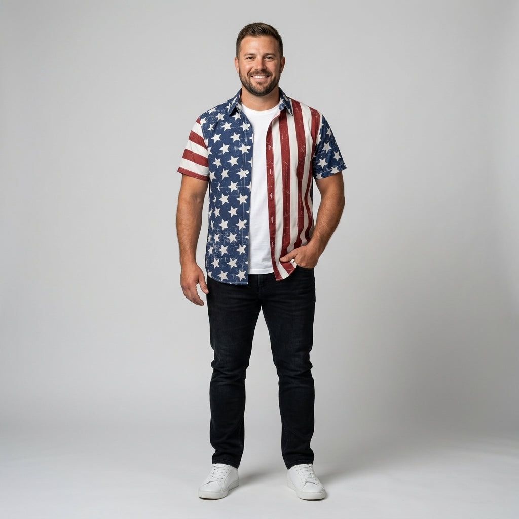 American Flag Hawaiian Shirt