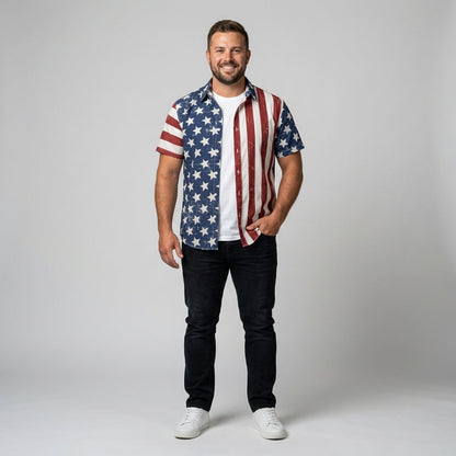 American Flag Hawaiian Shirt