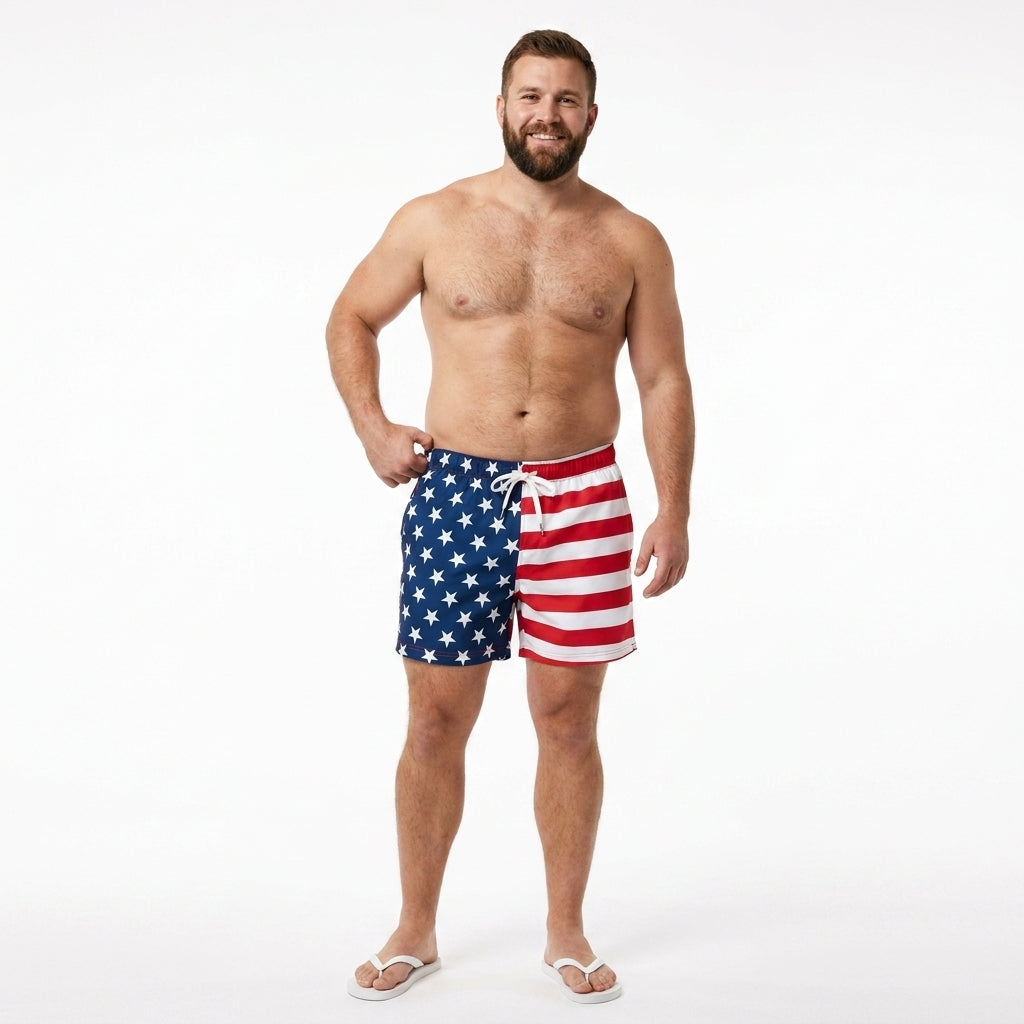 American Flag Swim Shorts