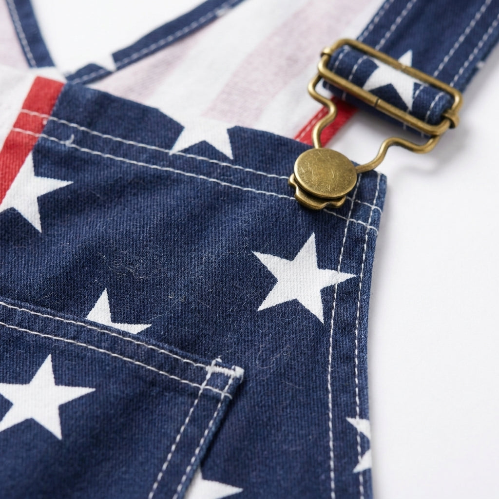 American Flag Long Overalls