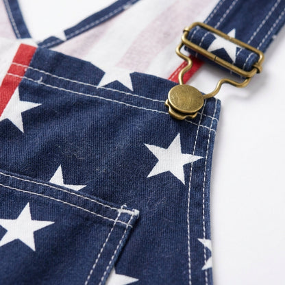 American Flag Long Overalls