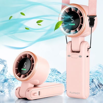 Portable Neck Fan with 5 Speeds and Ice Pack for Hands-Free Cooling on Hot Days