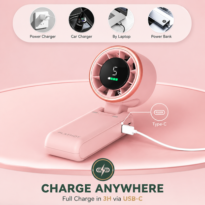 Portable Neck Fan with 5 Speeds and Ice Pack for Hands-Free Cooling on Hot Days