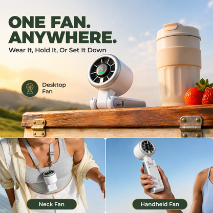 Portable Neck Fan with 5 Speeds and Ice Pack for Hands-Free Cooling on Hot Days