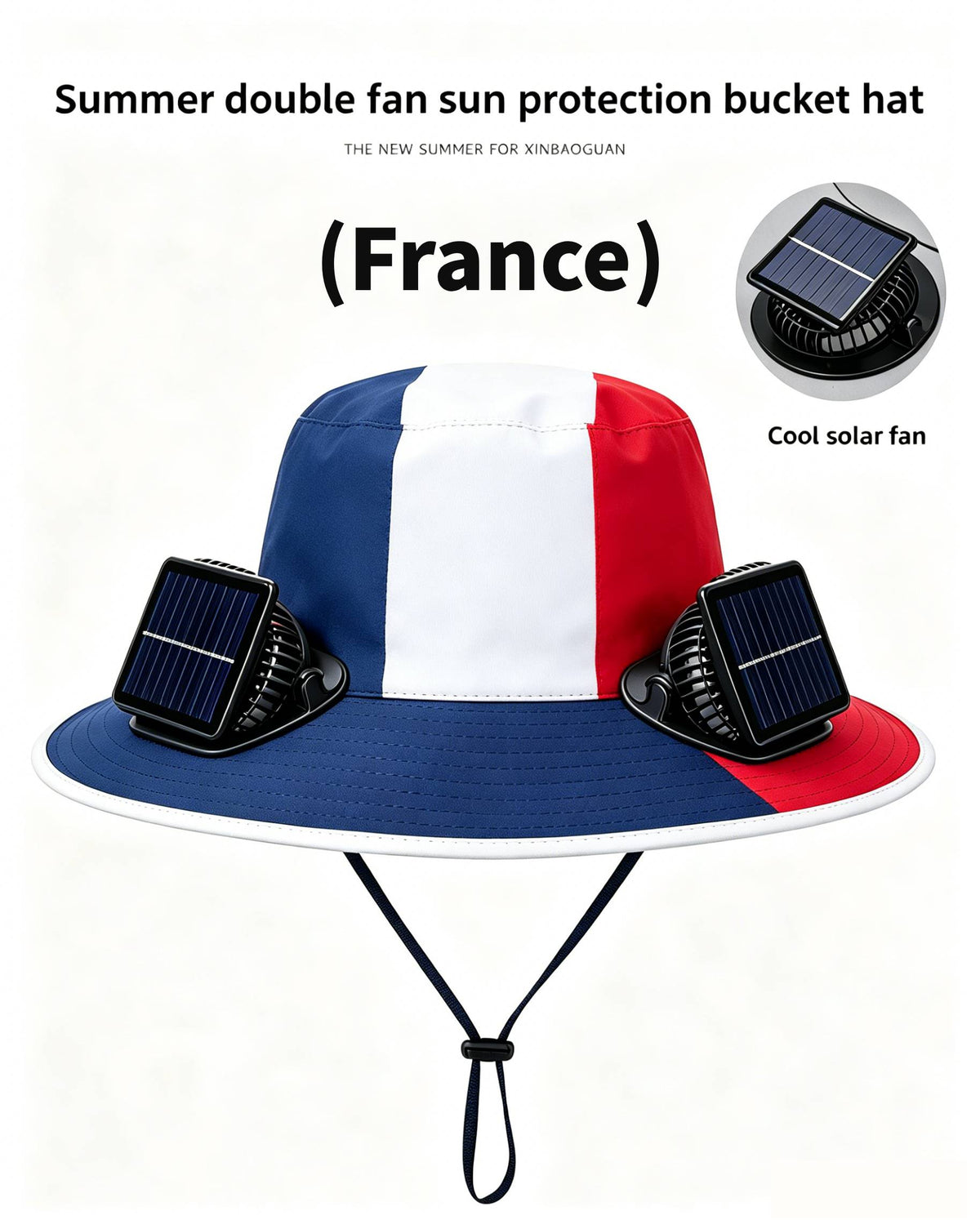 🔥2026 Flag Printed Solar Fan Hat - Premium Long Battery Comfort