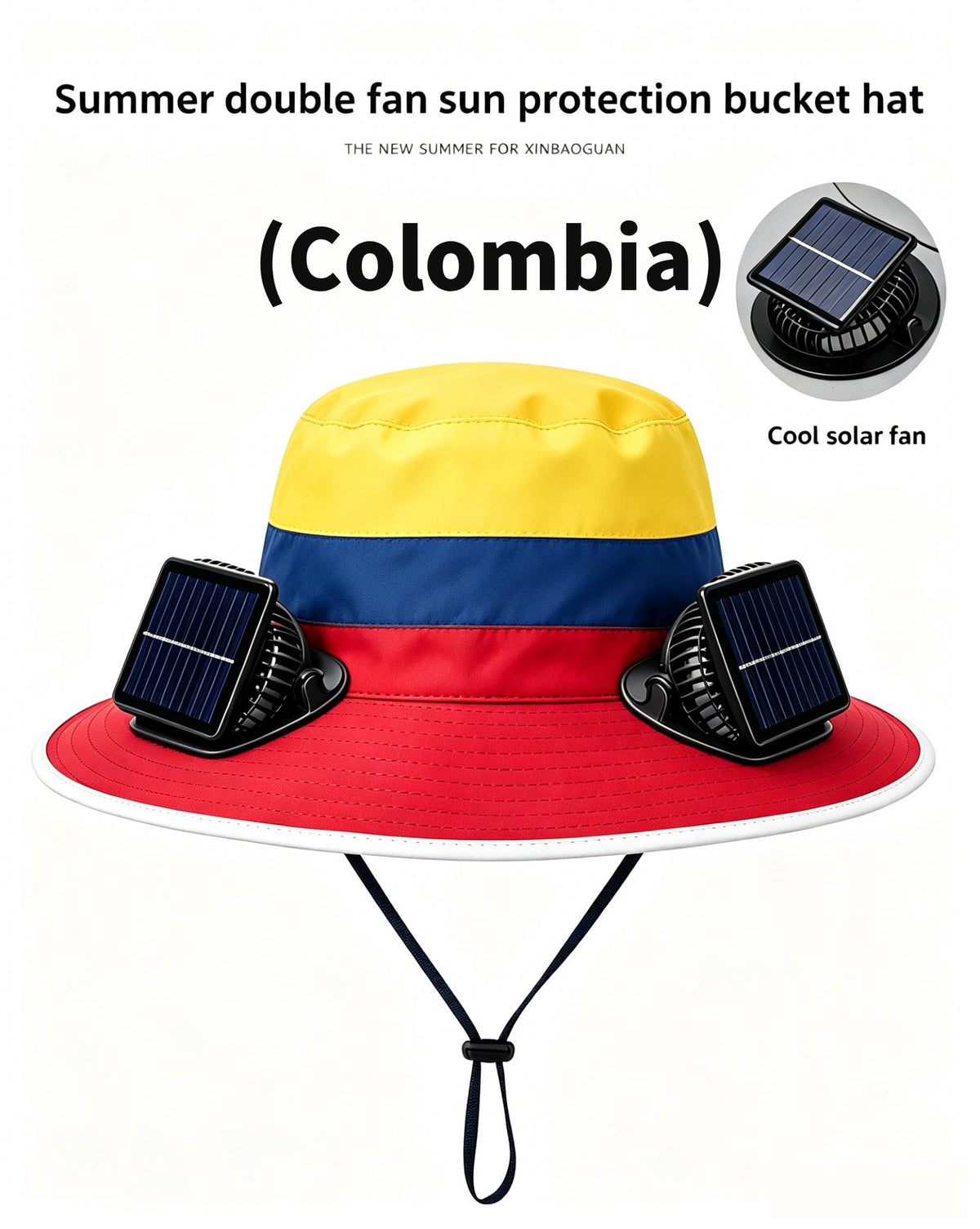 🔥2026 Flag Printed Solar Fan Hat - Premium Long Battery Comfort