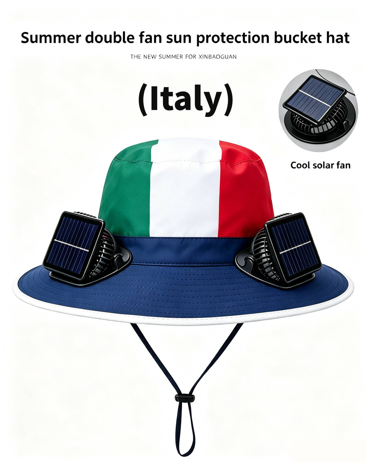 🔥2026 Flag Printed Solar Fan Hat - Premium Long Battery Comfort