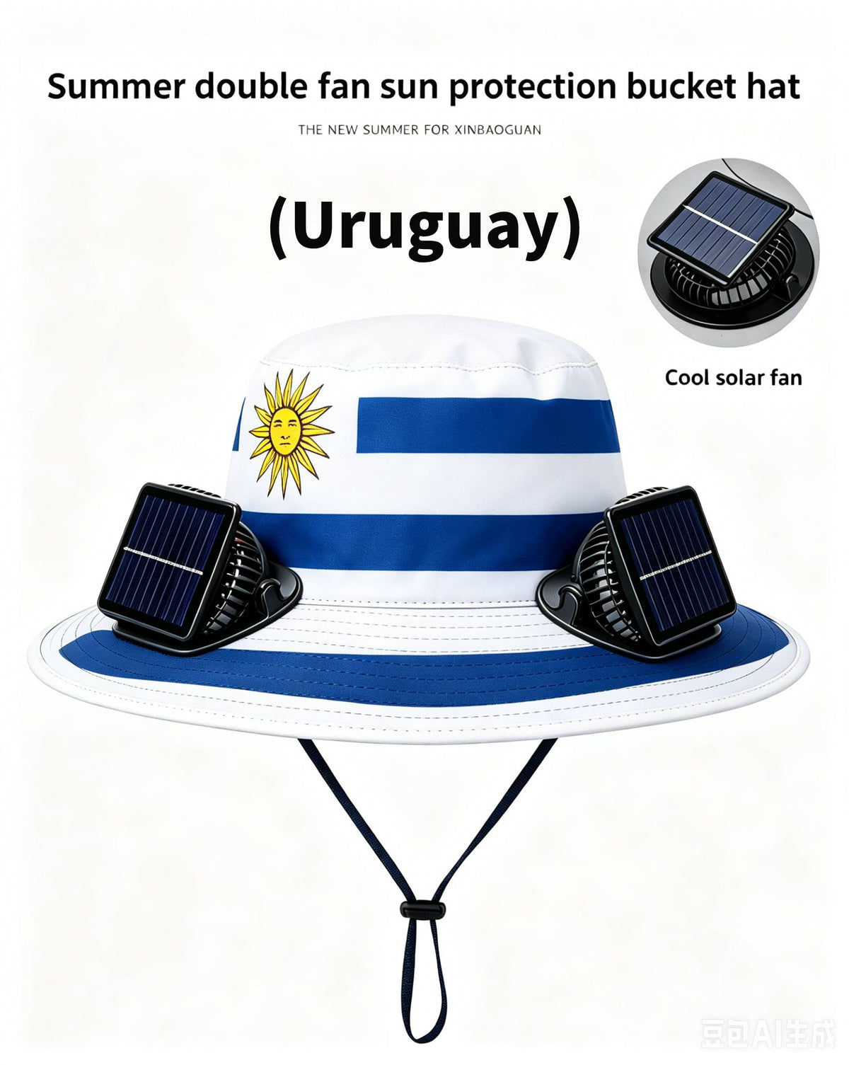 🔥2026 Flag Printed Solar Fan Hat - Premium Long Battery Comfort